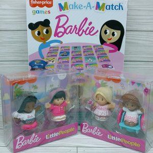 Fisher-Price Barbie Make a Match Game & Barbie Little People Figures